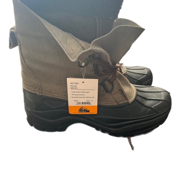 NWT Mens Itasca Polar Brown Utility Snow Boots Rugged Fledce Liner - Picture 3 of 7